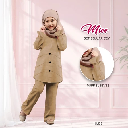 BAJU MUSLIMAH BUDAK CEY IRONLESS FABRIC WANITA SET 100% NUDE
