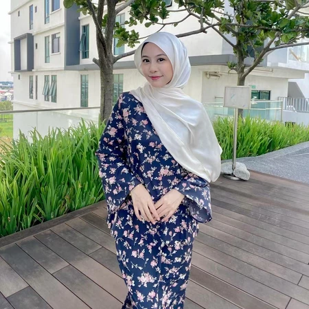 Floral Grace Baju Kurung with Scallop Hem 17